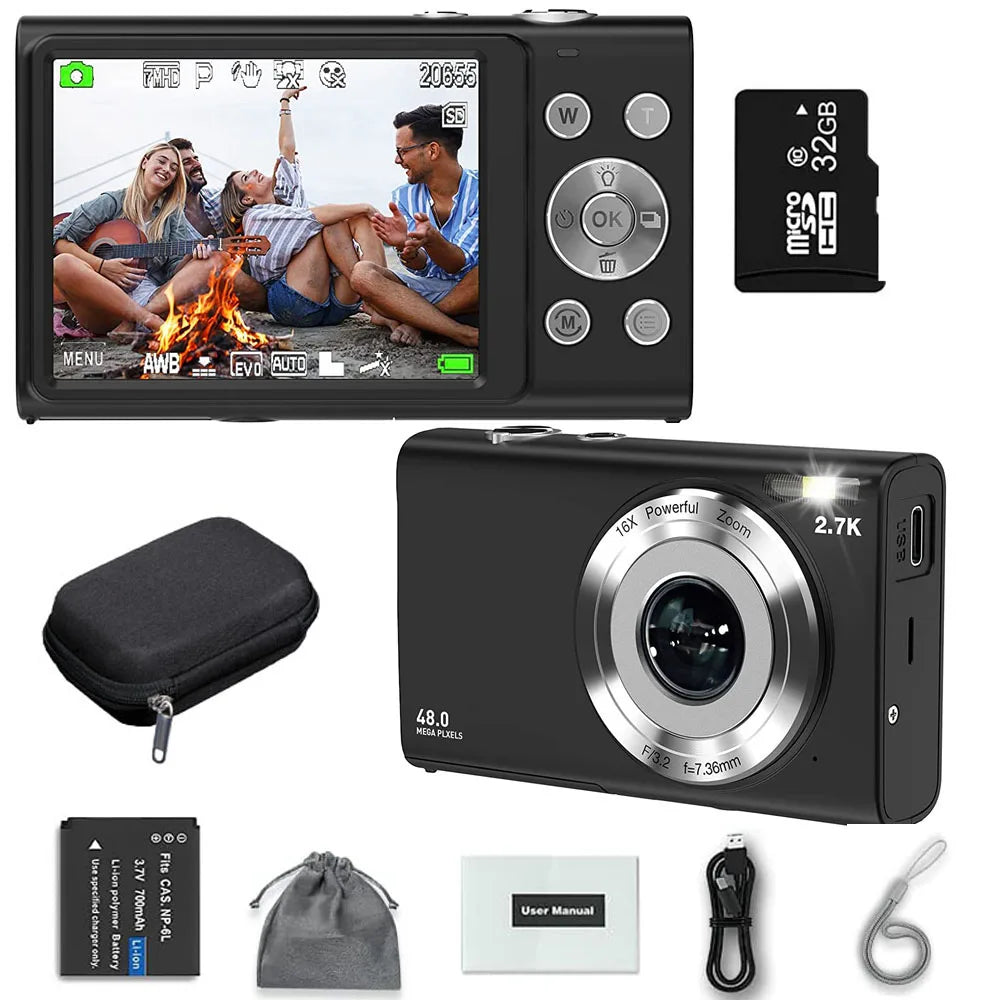 4K Digital Camera Autofocus Vlogging Camera HD 48MP