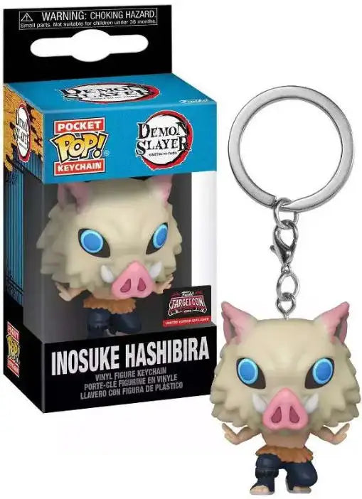 FUNKO POP Demon Slayer NEZUKO KAMADO ZENITSU AGATSUMA TANJIRO INOSUKE HASHIBIRA Pocket Pop Keychain Collection Model Doll Toy