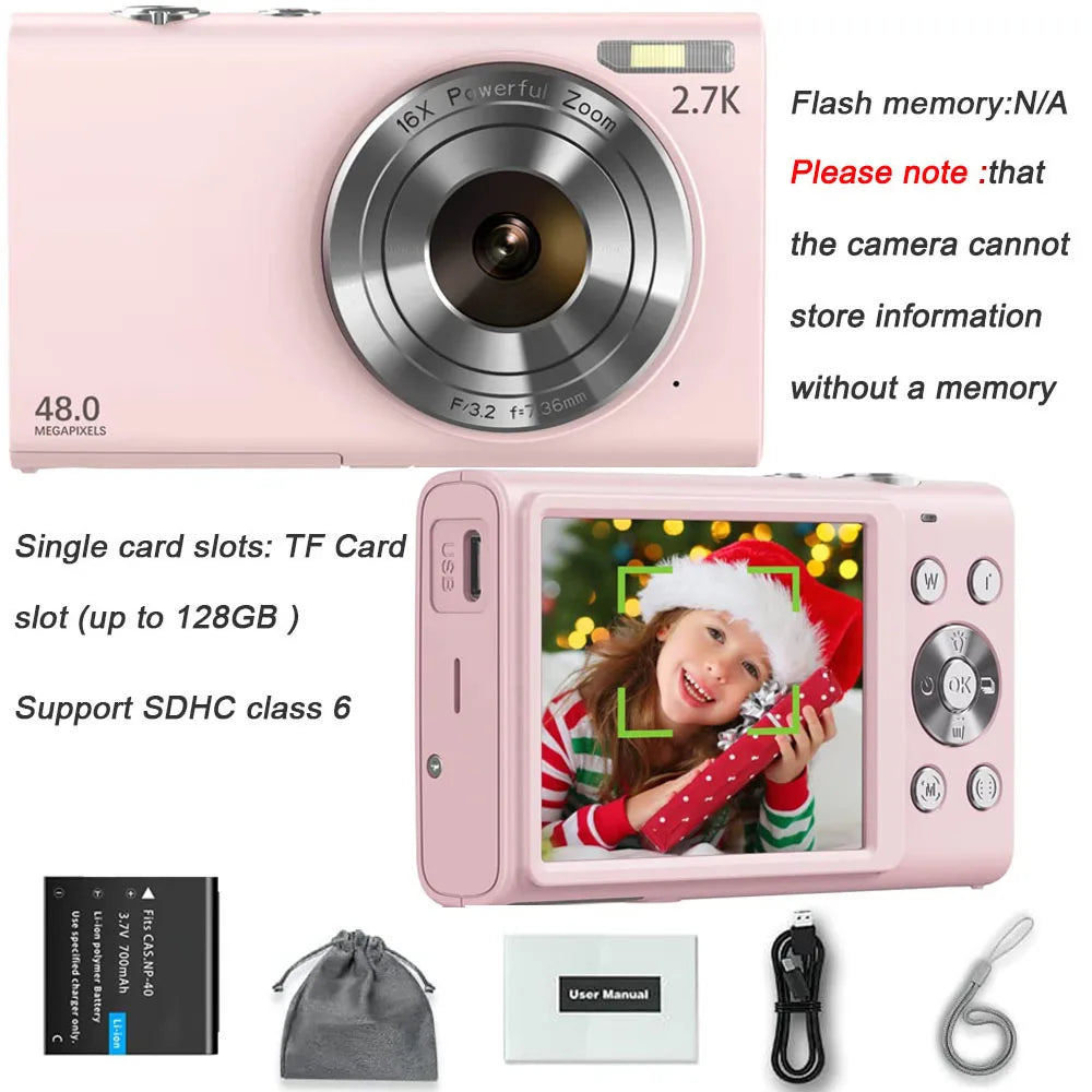 4K Digital Camera Autofocus Vlogging Camera HD 48MP