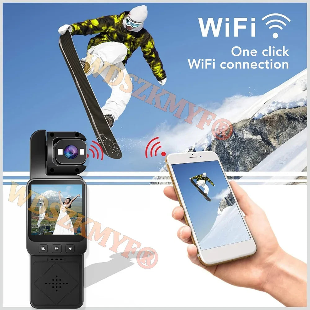 FHD 1080P Wifi Camera Digital Video Outdoor Sports Camera Mini DV Portable Handheld Law Enforcement Recorder 360° Rotatable Lens