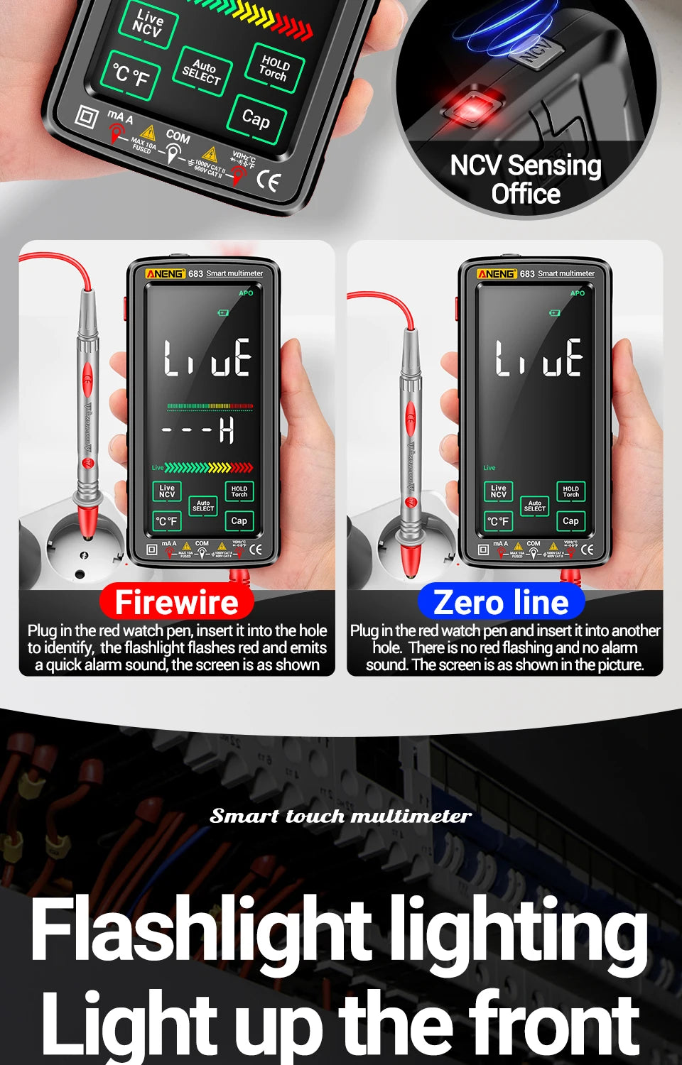 ANENG 683 Smart Multimeter High-end Touch 6000 Counts Multimetro