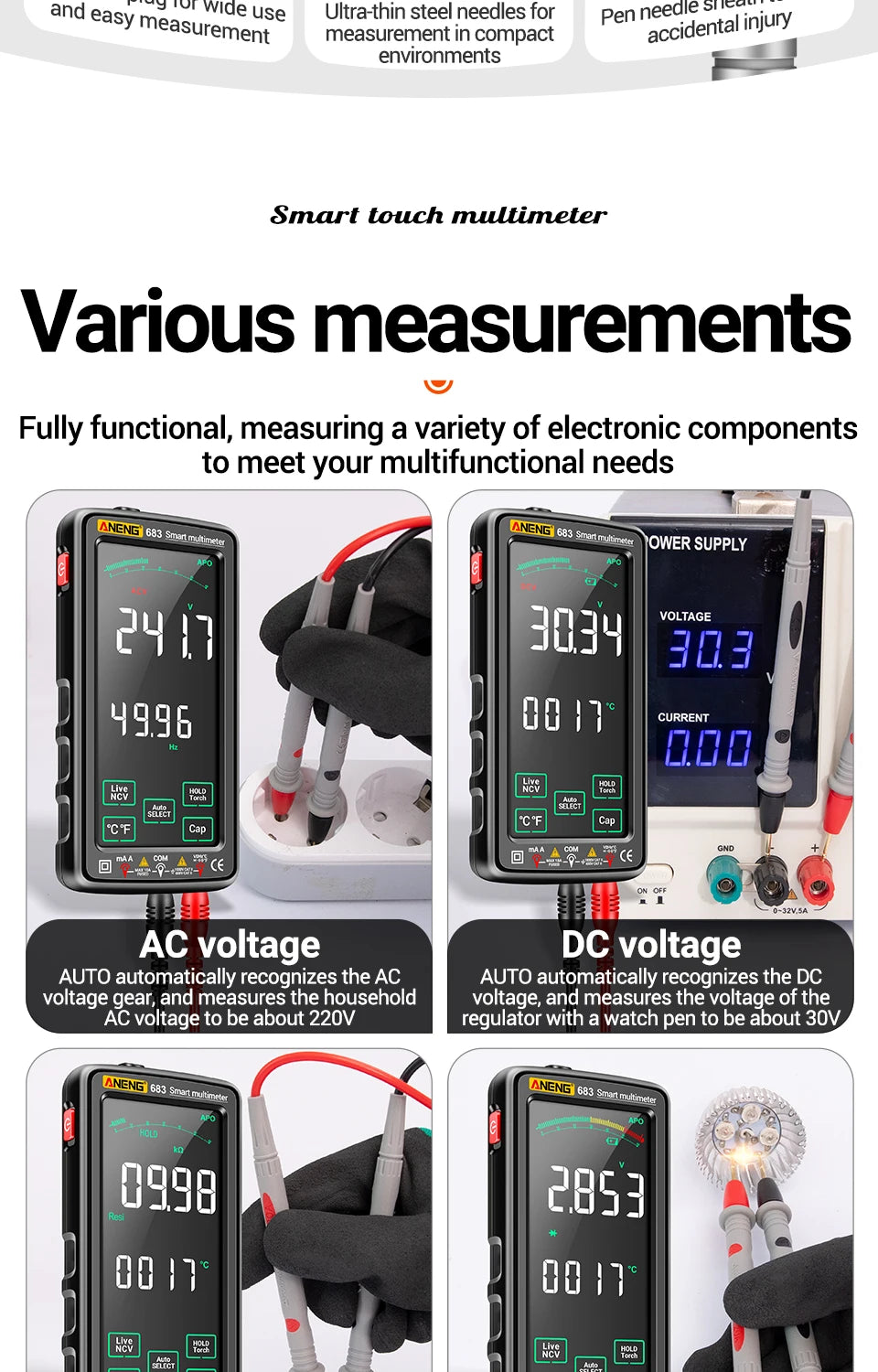 ANENG 683 Smart Multimeter High-end Touch 6000 Counts Multimetro