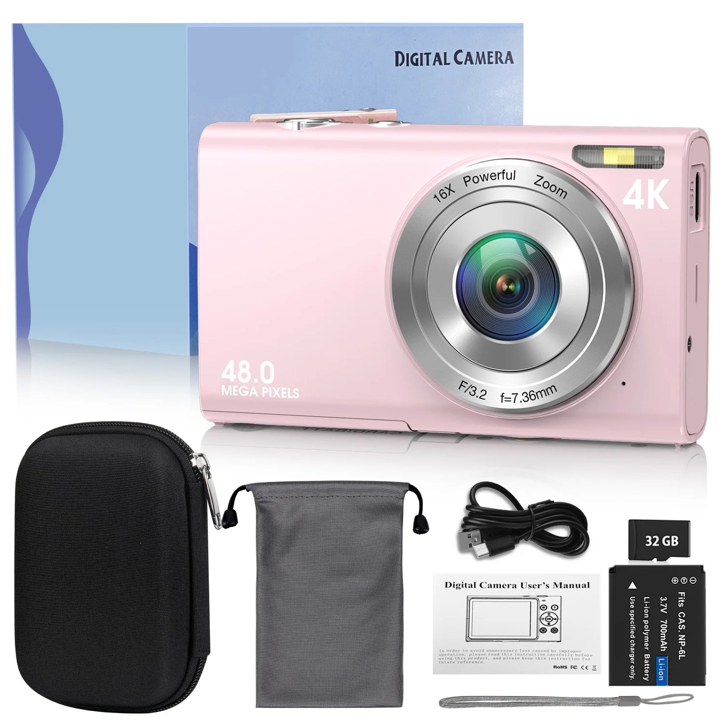 4K Digital Camera Autofocus Vlogging Camera HD 48MP