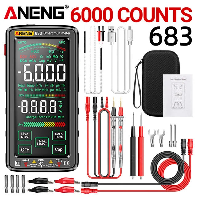 ANENG 683 Smart Multimeter High-end Touch 6000 Counts Multimetro