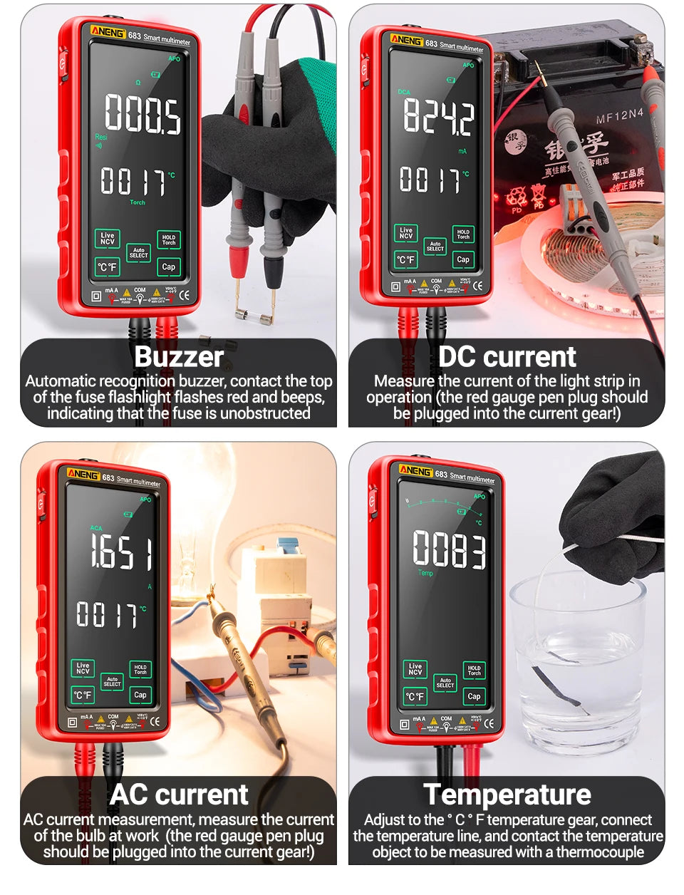 ANENG 683 Smart Multimeter High-end Touch 6000 Counts Multimetro