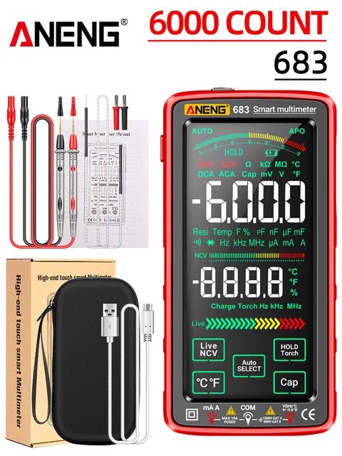 ANENG 683 Smart Multimeter High-end Touch 6000 Counts Multimetro