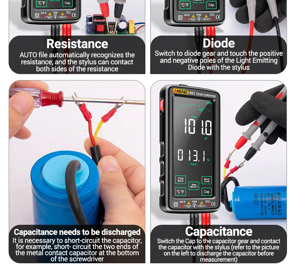 ANENG 683 Smart Multimeter High-end Touch 6000 Counts Multimetro