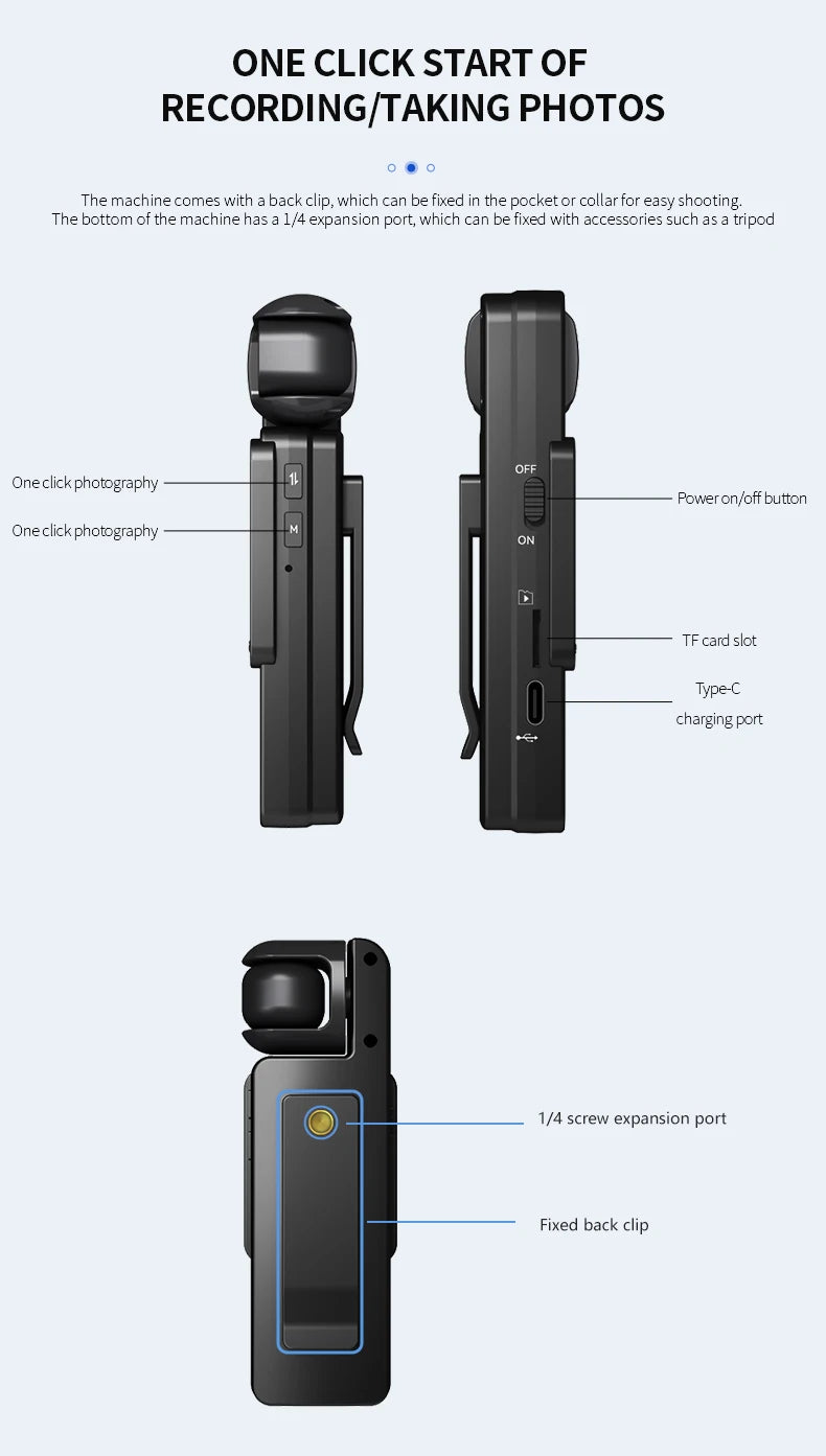 FHD 1080P Wifi Camera Digital Video Outdoor Sports Camera Mini DV Portable Handheld Law Enforcement Recorder 360° Rotatable Lens