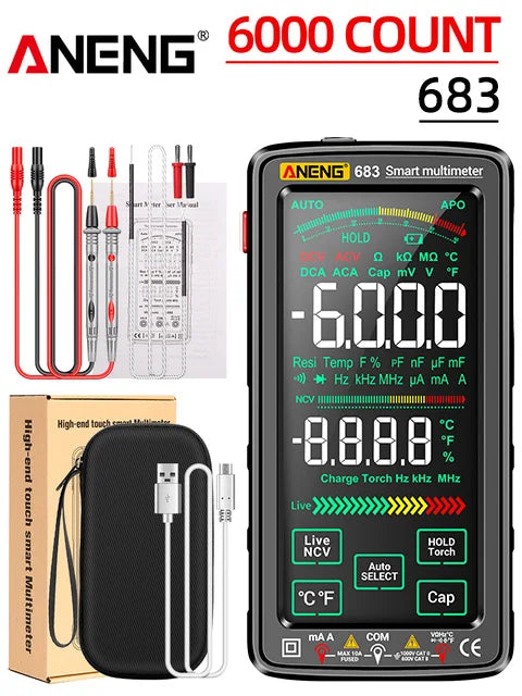 ANENG 683 Smart Multimeter High-end Touch 6000 Counts Multimetro