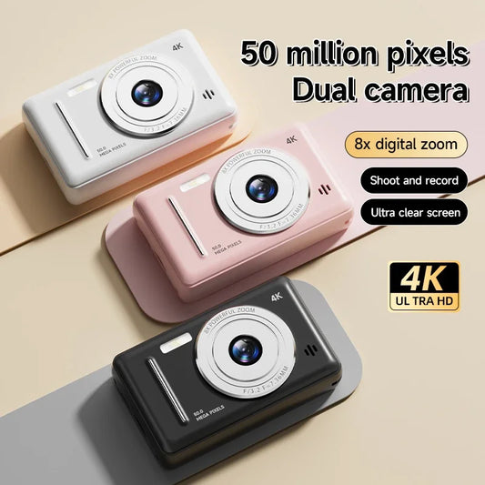 4K Digital Camera 5000W Pixel Retro CCD Portable Card Camera Entry-level Camera Dual Camera Flash 50 Million Pixels Auto Focus