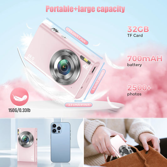 4K Digital Camera Autofocus Vlogging Camera HD 48MP